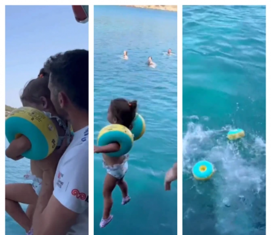 Otac bacio kćerku u more da nauči plivati: Video izazvao bijes i jezu među korisnicima