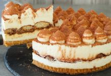 JEDNOSTAVNA TIRAMISU TORTA BEZ PEČENJA SA PODLOGOM OD KEKSA